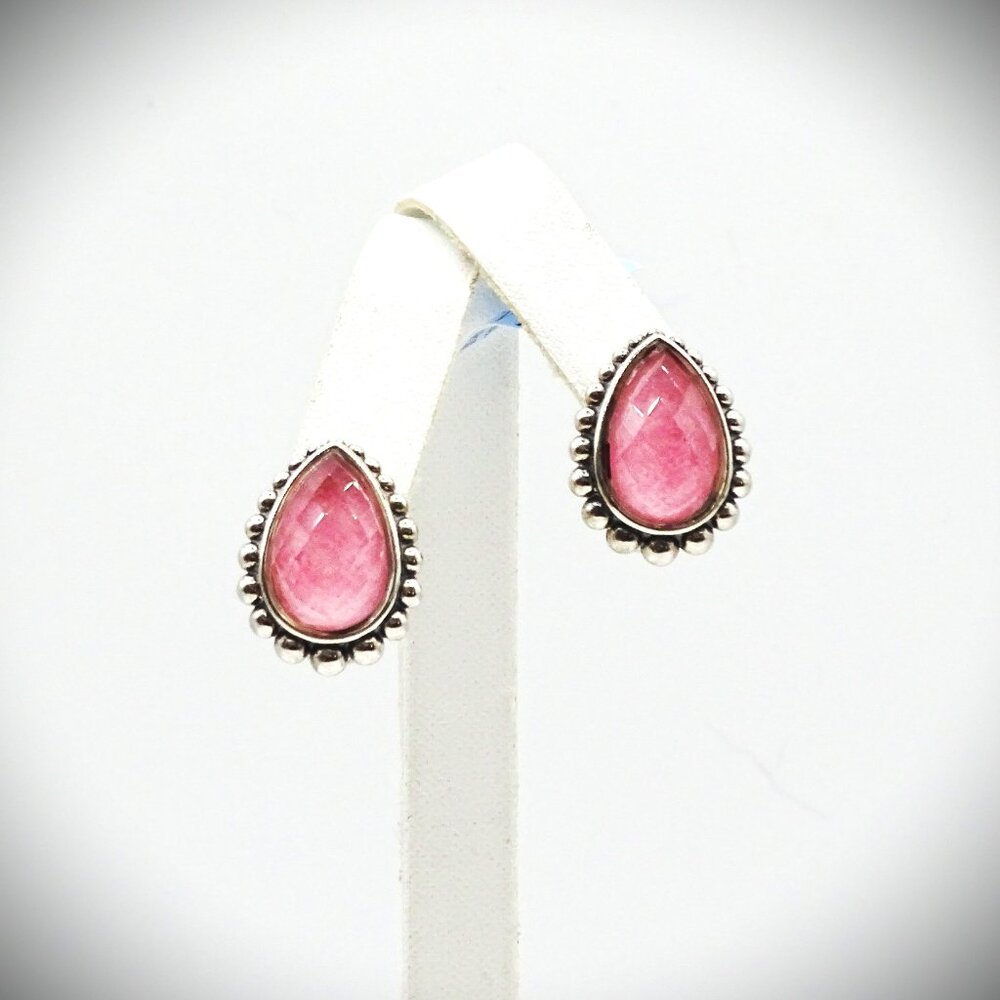 LAGOS Maya Sterling Silver Rhodochrosite Faceted Doublets Large Earrings